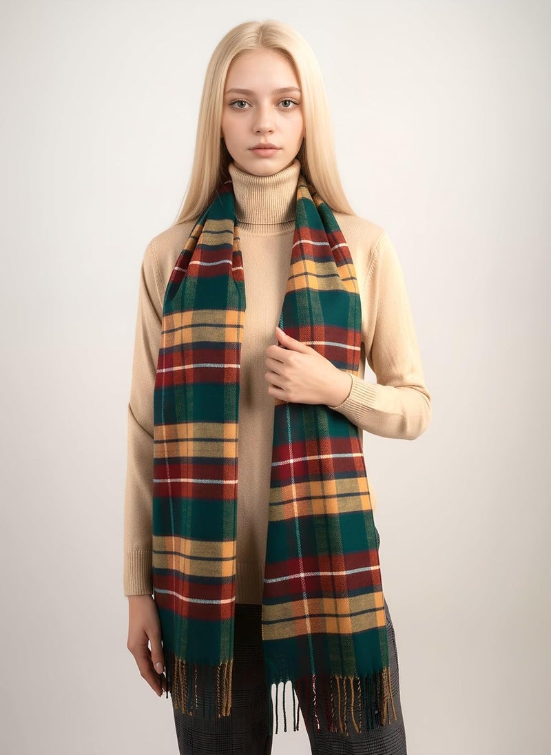 Achillea Scottish Tartan Plaid Scarf - Warm Cashmere Feel Winter Scarf, Scarves for Holiday, Christmas & Daily Wear - Image 3